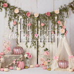 Pink Pumpkin Boho by Zazz Photography sold by Lilly Bear Studio Props, balloon arch - balloon garland - balloons - barn