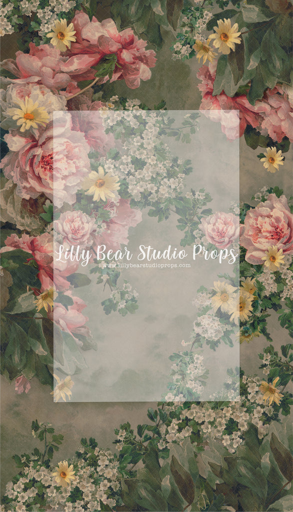 Pink Restored Floral - Lilly Bear Studio Props, fine art, floral, girls, hand painted