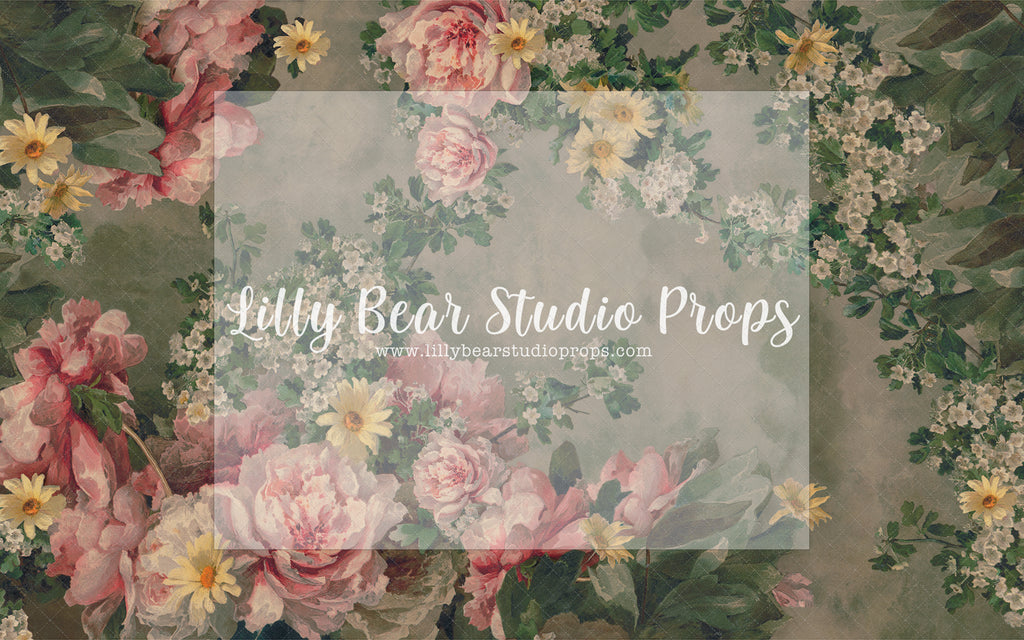 Pink Restored Floral - Lilly Bear Studio Props, fine art, floral, girls, hand painted