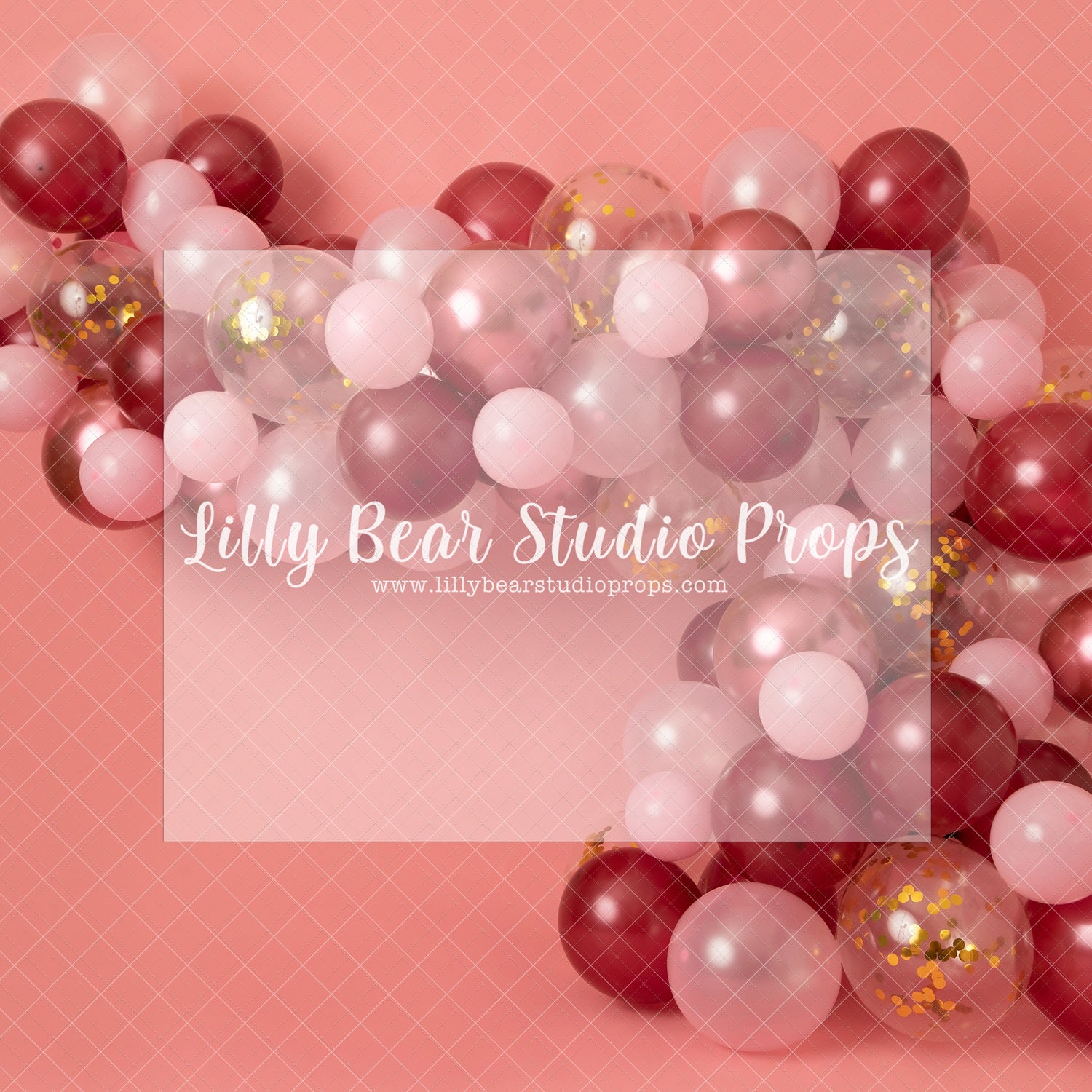 Pink Watermelon - Lilly Bear Studio Props, birthday, gold, gold balloon garland, gold balloons, gold confetti, gold confetti balloons, pink balloons, pink red and gold balloon garland, pink red and gold balloons, red balloons