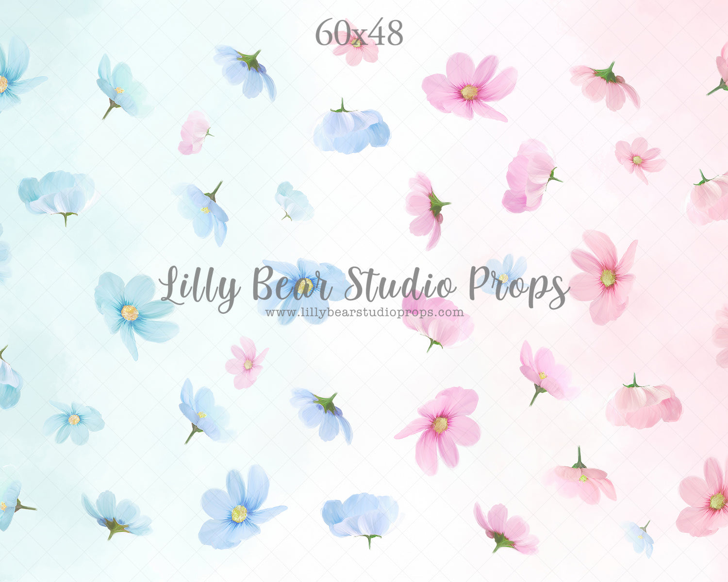Pink & Blue by Jessica Ruth Photography sold by Lilly Bear Studio Props, fabric - fine art - floral - girls - hand pain