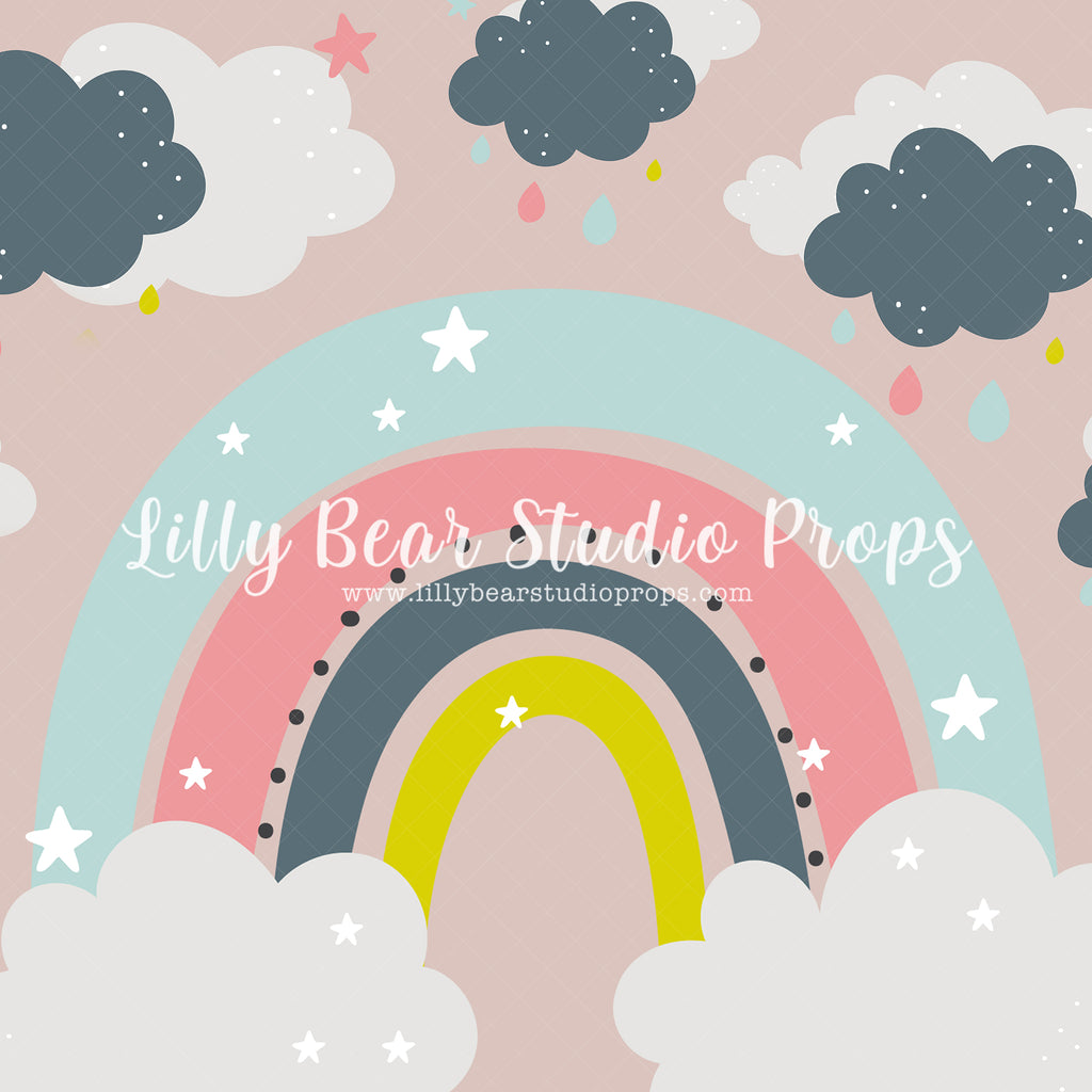 Pink & Navy Rainbow by Brittany Ebany & Co. sold by Lilly Bear Studio Props, blue clouds - clouds - colours of the rain