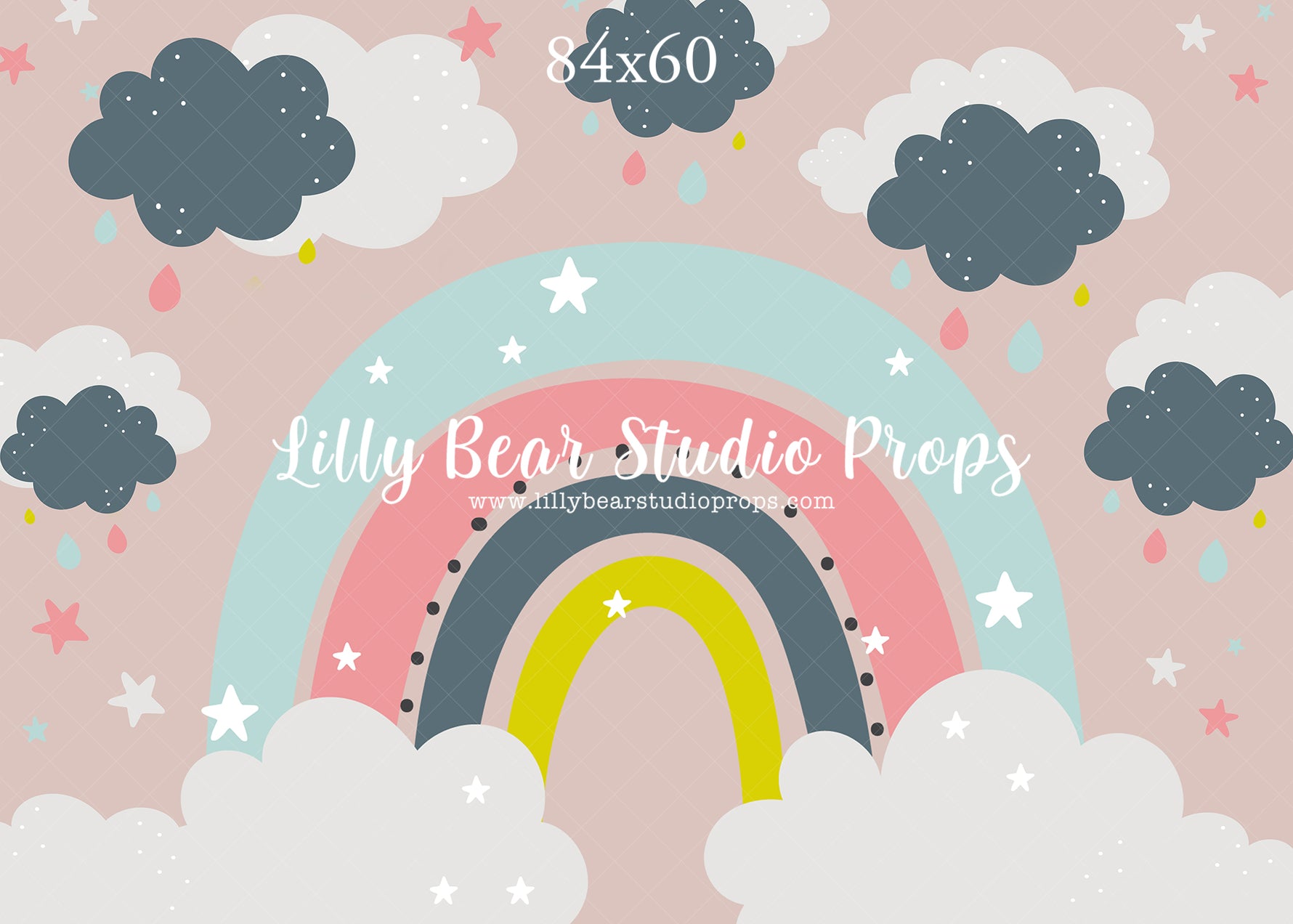 Pink & Navy Rainbow by Brittany Ebany & Co. sold by Lilly Bear Studio Props, blue clouds - clouds - colours of the rain