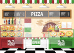 Pizzeria Italia - Lilly Bear Studio Props, italian, italian pizza, mamma mia, menu, pizza, pizza oven, pizza parlor, pizza pizza, pizza shop, pizza store, pizzaria, Wrinkle Free Fabric