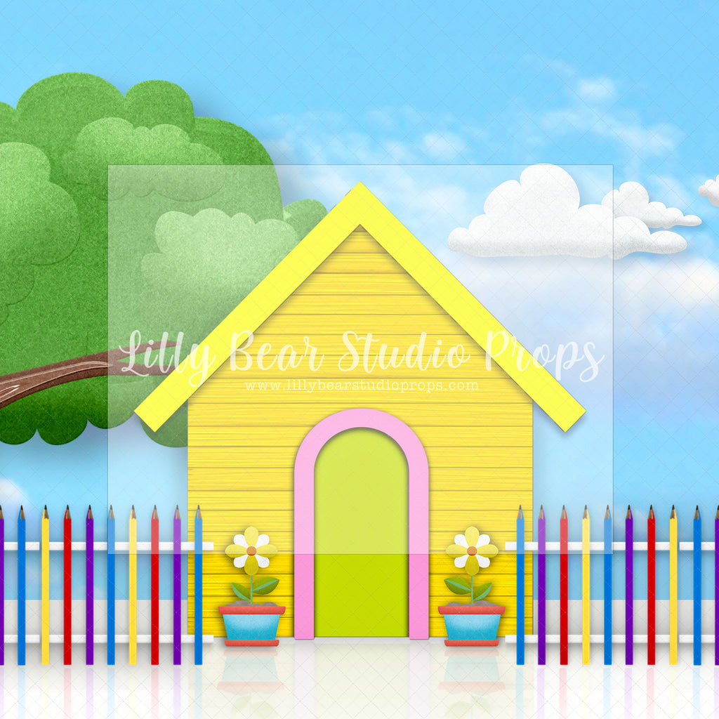 PlayHouse - Lilly Bear Studio Props, australia, big red car, FABRICS, school house, the wiggles, wiggles, yellow house, yellow wiggle