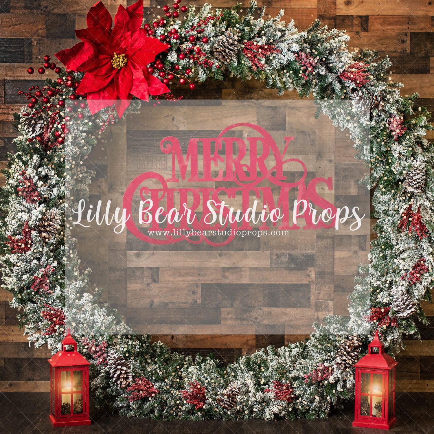 Pointsettia Wreath - Lilly Bear Studio Props, christmas, Cozy, Decorated, Festive, Giving, Holiday, Holy, Hopeful, Joyful, Merry, Peaceful, Peacful, Red & Green, Seasonal, Winter, Xmas, Yuletide