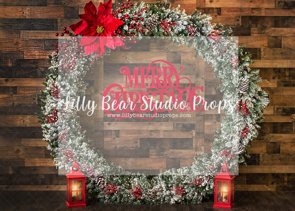 Pointsettia Wreath - Lilly Bear Studio Props, christmas, Cozy, Decorated, Festive, Giving, Holiday, Holy, Hopeful, Joyful, Merry, Peaceful, Peacful, Red & Green, Seasonal, Winter, Xmas, Yuletide