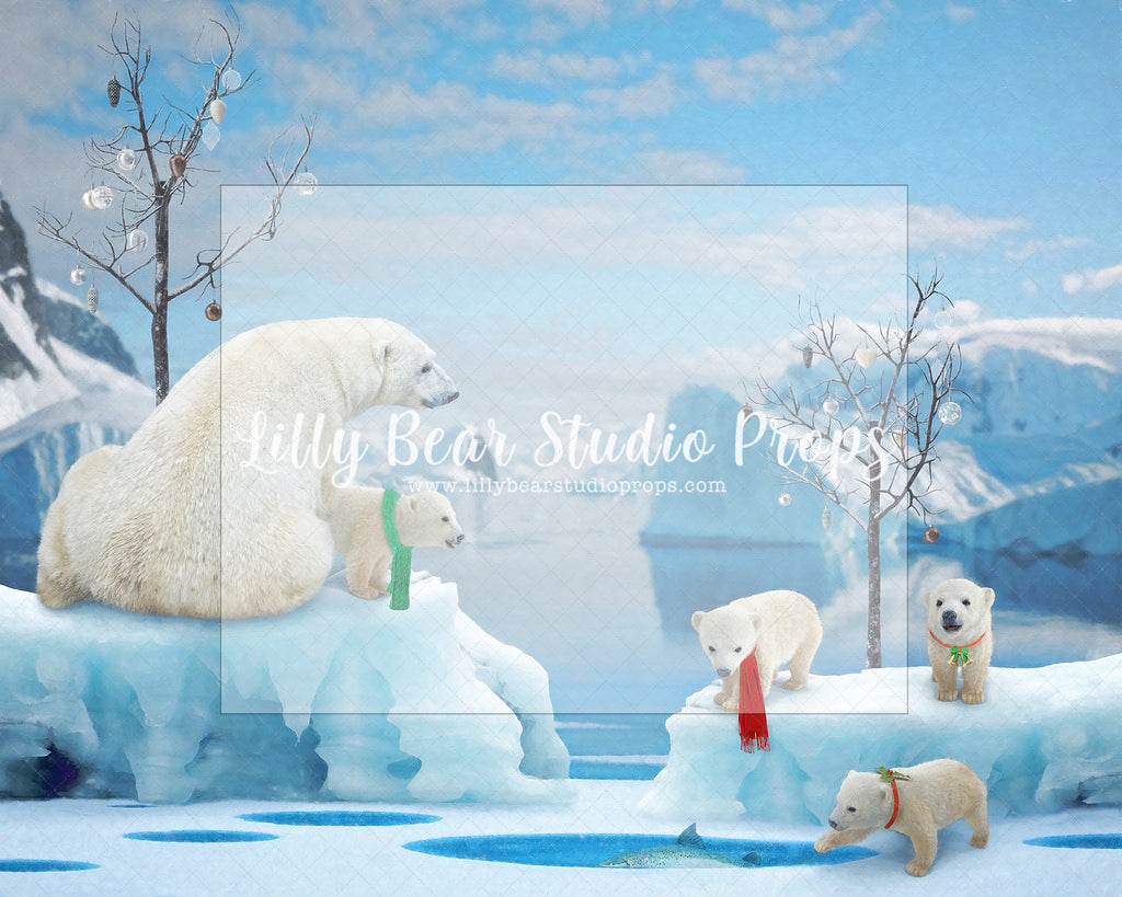 Polar Bear Christmas - Lilly Bear Studio Props, christmas, Cozy, Decorated, Festive, Giving, Holiday, Holy, Hopeful, Joyful, Merry, Peaceful, Peacful, Red & Green, Seasonal, Winter, Xmas, Yuletide