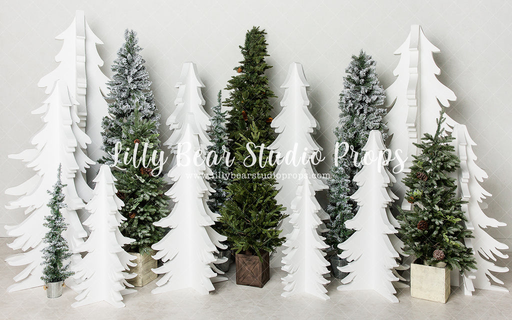 Polar Forest - Lilly Bear Studio Props, arctic pines, christmas, christmas pine tree, christmas pine trees, christmas village, evergreen trees, evergreens, forest, holiday, holiday christmas, holiday forest, holiday pines, pine tree, pine tree forest, pine trees, silver winter, snow, snow pine tree forest, snowflakes, snowy forest, snowy pine, snowy pine trees, snowy trees, village, white christmas, white forest, white holiday, white pine trees, white winter, winter, winter christmas, winter diamond