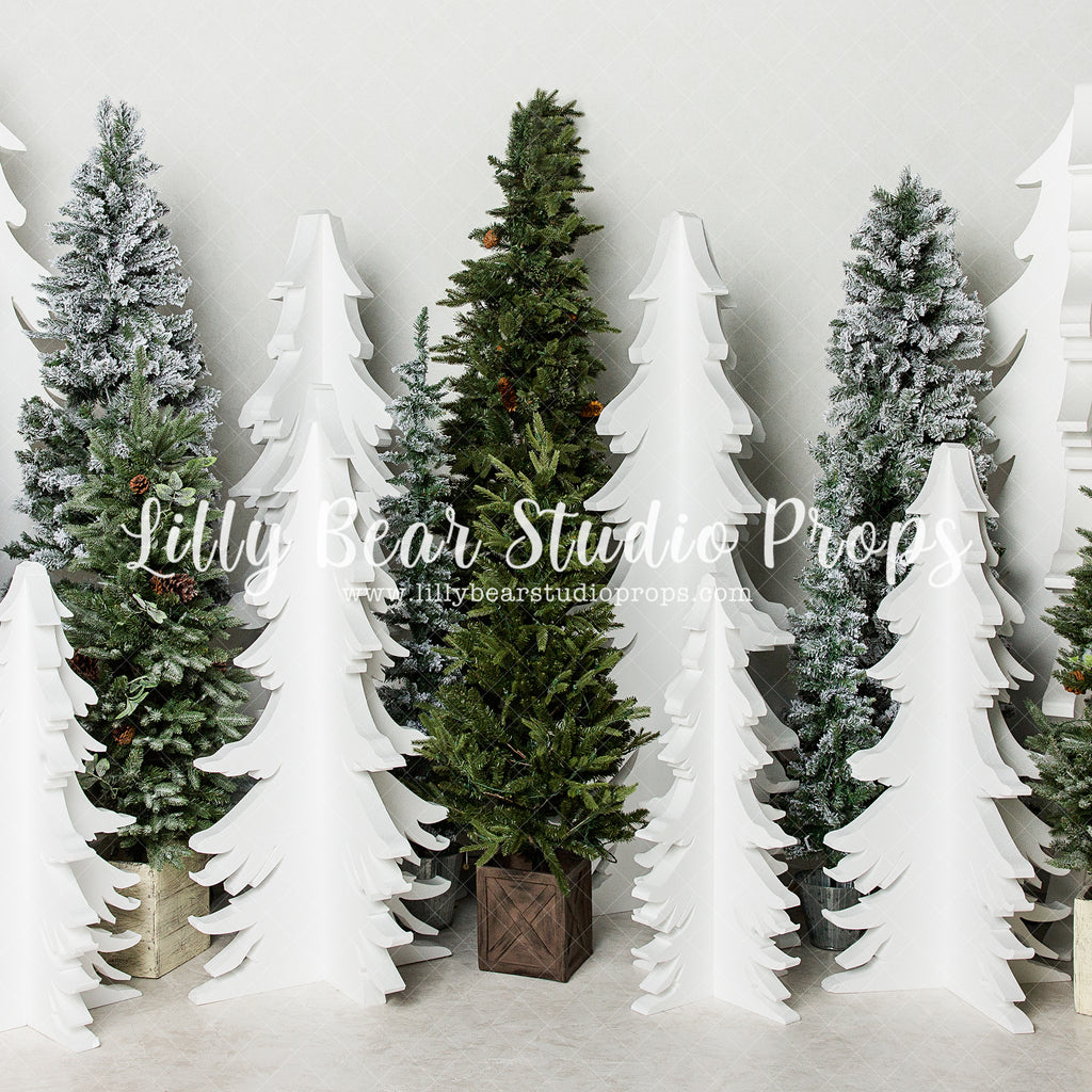 Polar Forest - Lilly Bear Studio Props, arctic pines, christmas, christmas pine tree, christmas pine trees, christmas village, evergreen trees, evergreens, forest, holiday, holiday christmas, holiday forest, holiday pines, pine tree, pine tree forest, pine trees, silver winter, snow, snow pine tree forest, snowflakes, snowy forest, snowy pine, snowy pine trees, snowy trees, village, white christmas, white forest, white holiday, white pine trees, white winter, winter, winter christmas, winter diamond