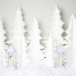 Polar Pines - Lilly Bear Studio Props, arctic pines, christmas, christmas village, evergreen trees, evergreens, holiday, holiday christmas, pine trees, silver winter, snow, snowflakes, snowy forest, snowy pine, snowy pine trees, snowy trees, village, white christmas, white forest, white holiday, white lanterns, white pines, white winter, winter, winter christmas, winter diamond