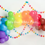 Polka Dot Rainbow Garland - Lilly Bear Studio Props, balloon rainbow, blue rainbow, colourful rainbow, colours of the rainbow, over the rainbow, painted rainbow, polka dot, rainbow, rainbow baby, rainbow balloon, rainbow balloons, rainbow garland, rainbow sky, rainbows