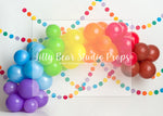Polka Dot Rainbow Garland - Lilly Bear Studio Props, balloon rainbow, blue rainbow, colourful rainbow, colours of the rainbow, over the rainbow, painted rainbow, polka dot, rainbow, rainbow baby, rainbow balloon, rainbow balloons, rainbow garland, rainbow sky, rainbows