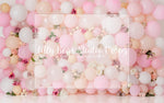 Amora - Lilly Bear Studio Props, balloon rainbow, balloon wall, balloon wall with floral, daisies, floral balloon wall, glitter rainbow, gold rainbow, palm leaves, pastel rainbow, pink balloon garland, pink balloons, pink rainbow, strawberry seeds, white daisies