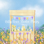 Prairies Yellow and Purple - Lilly Bear Studio Props, blue sky, field of flowers, lemon, lemon garden, lemon juice, lemonade stand, lemons, pink lemonade, prairie, purple flowers, purple lemonade, yellow flowers, yellow lemonade