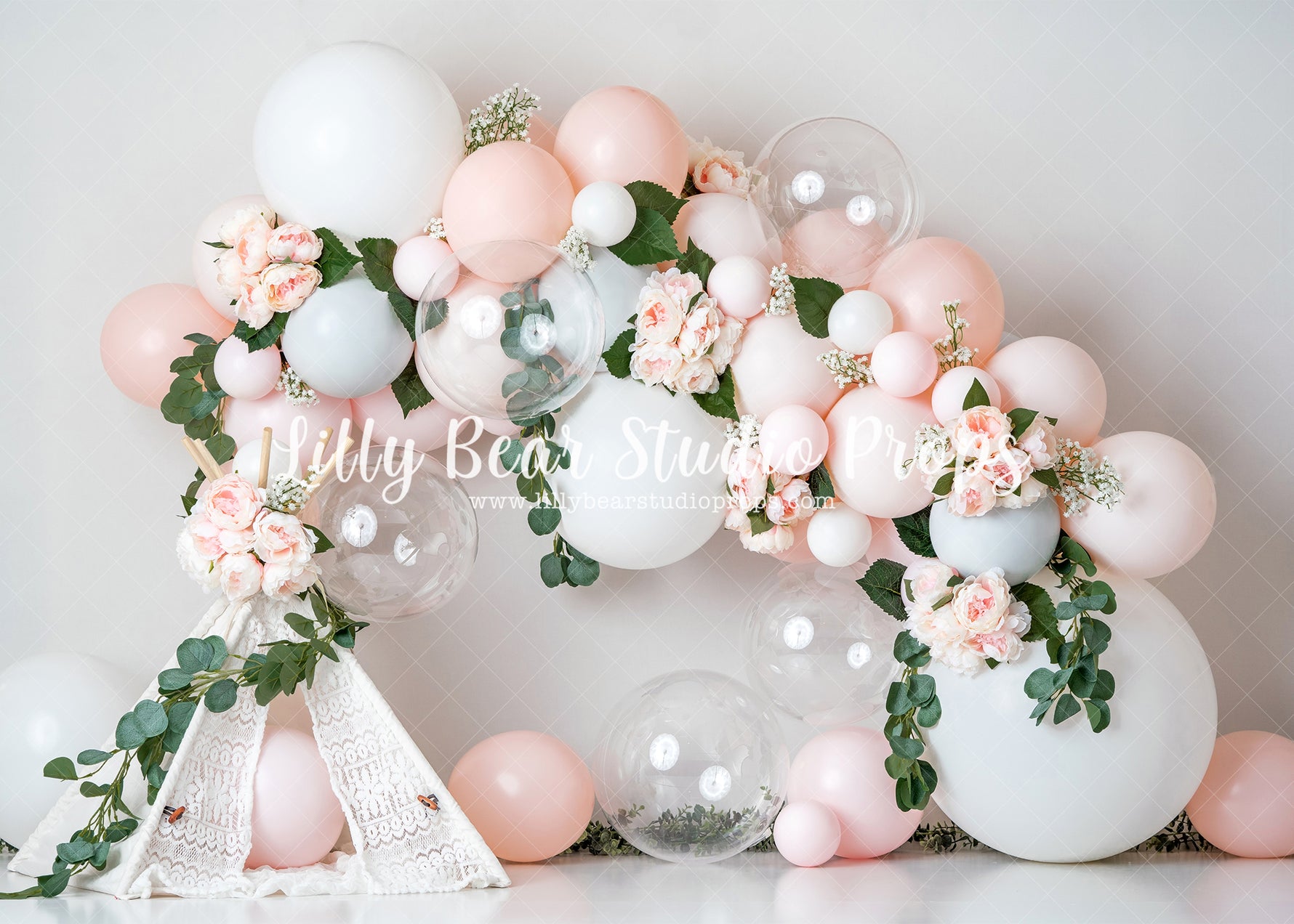 Precious Peonies by Jessica Ruth Photography sold by Lilly Bear Studio Props, boho balloons - boho teepee - fabric - fi