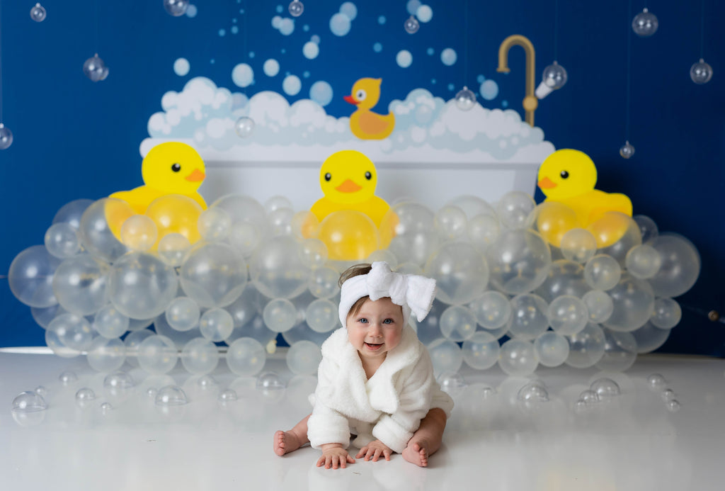 Tub Time - Lilly Bear Studio Props, bath, bath fun, bathtime, bubble bath, bubbles, clear bubbles, duck, duckling, ducky, FABRICS, glitter bubbles, kids toys, rubber duck, rubber ducky, toys