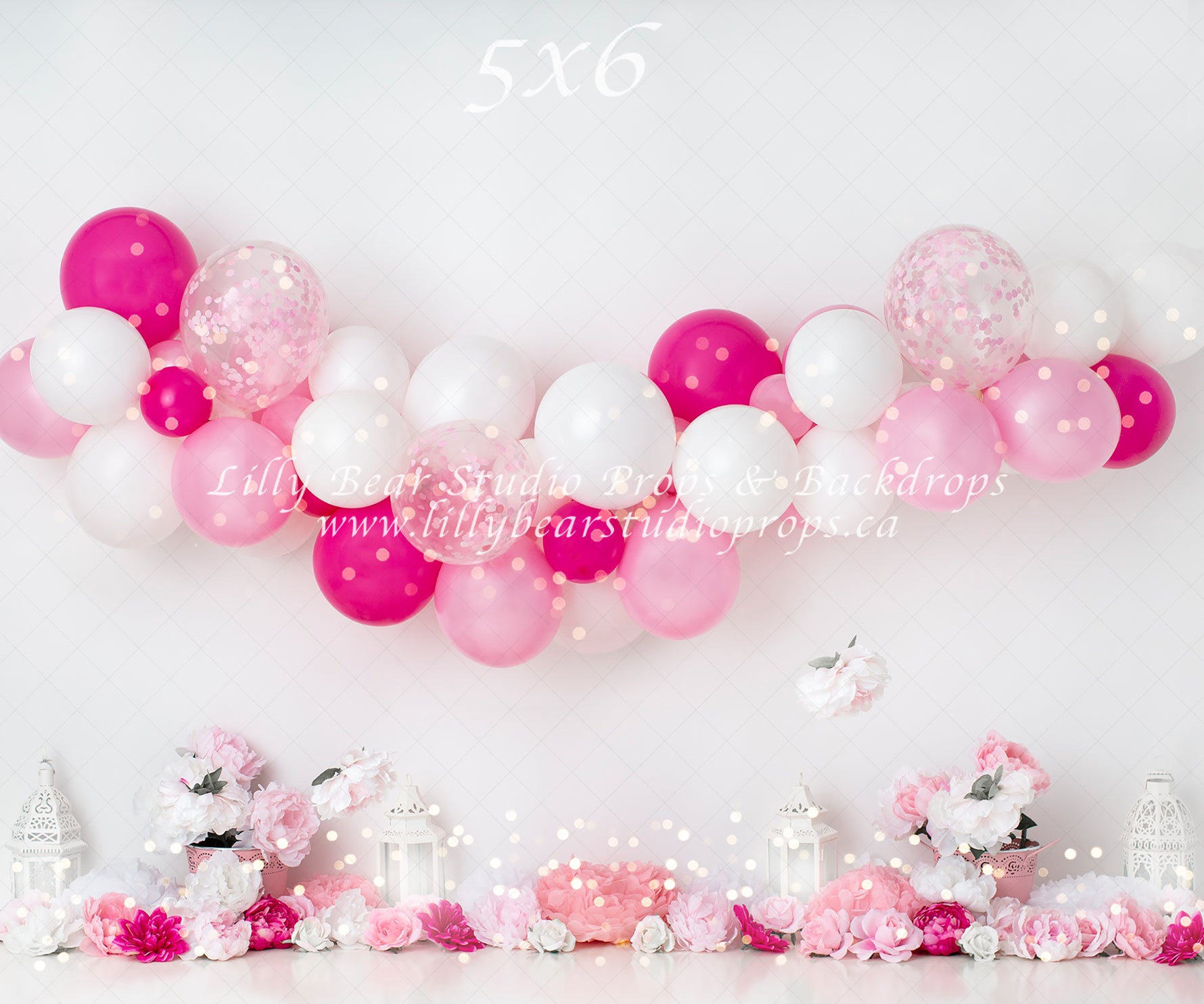 Pretty In Pink by Anything Goes Photography sold by Lilly Bear Studio Props, balloon - balloon garland - cake smash - F