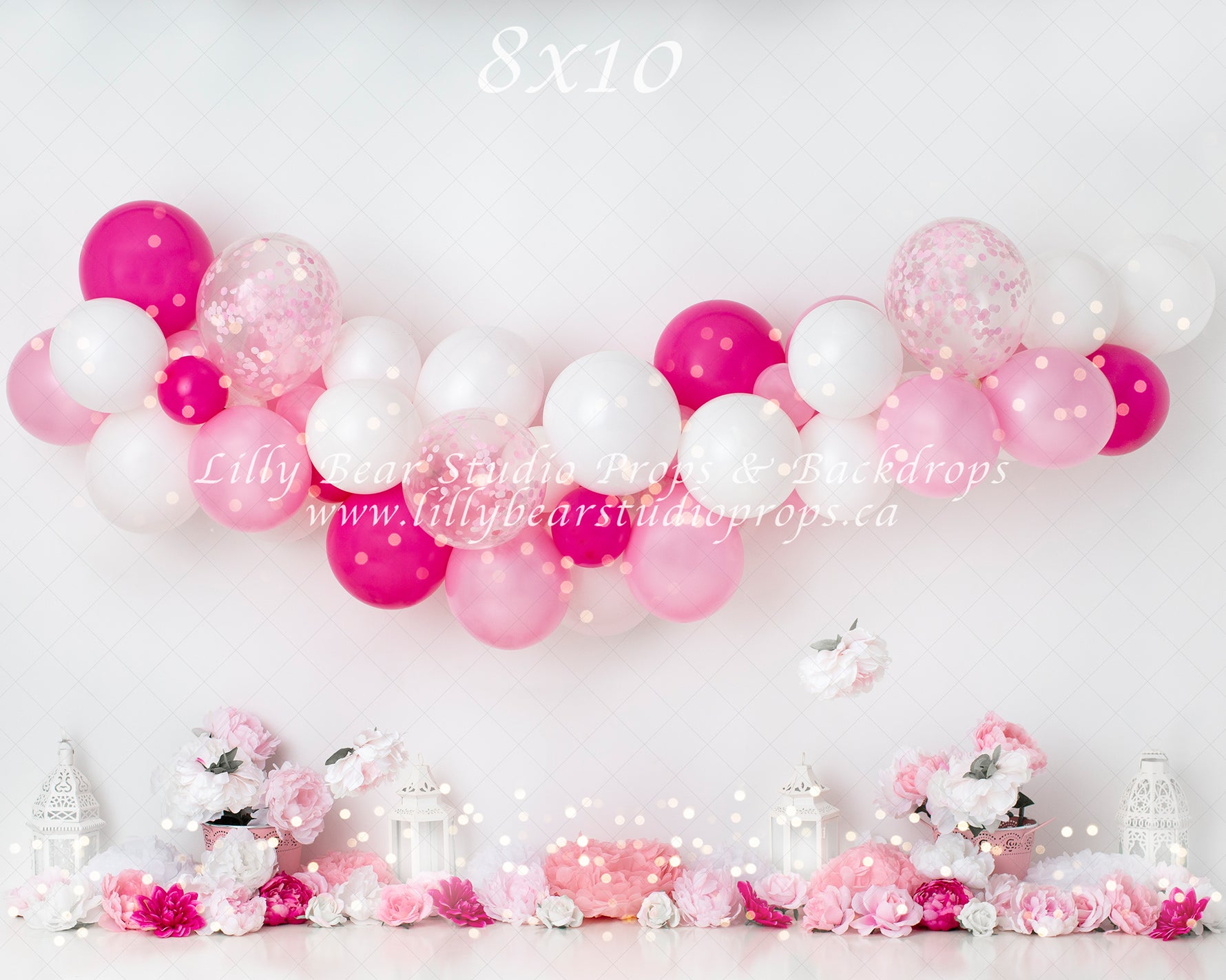 Pretty In Pink by Anything Goes Photography sold by Lilly Bear Studio Props, balloon - balloon garland - cake smash - F