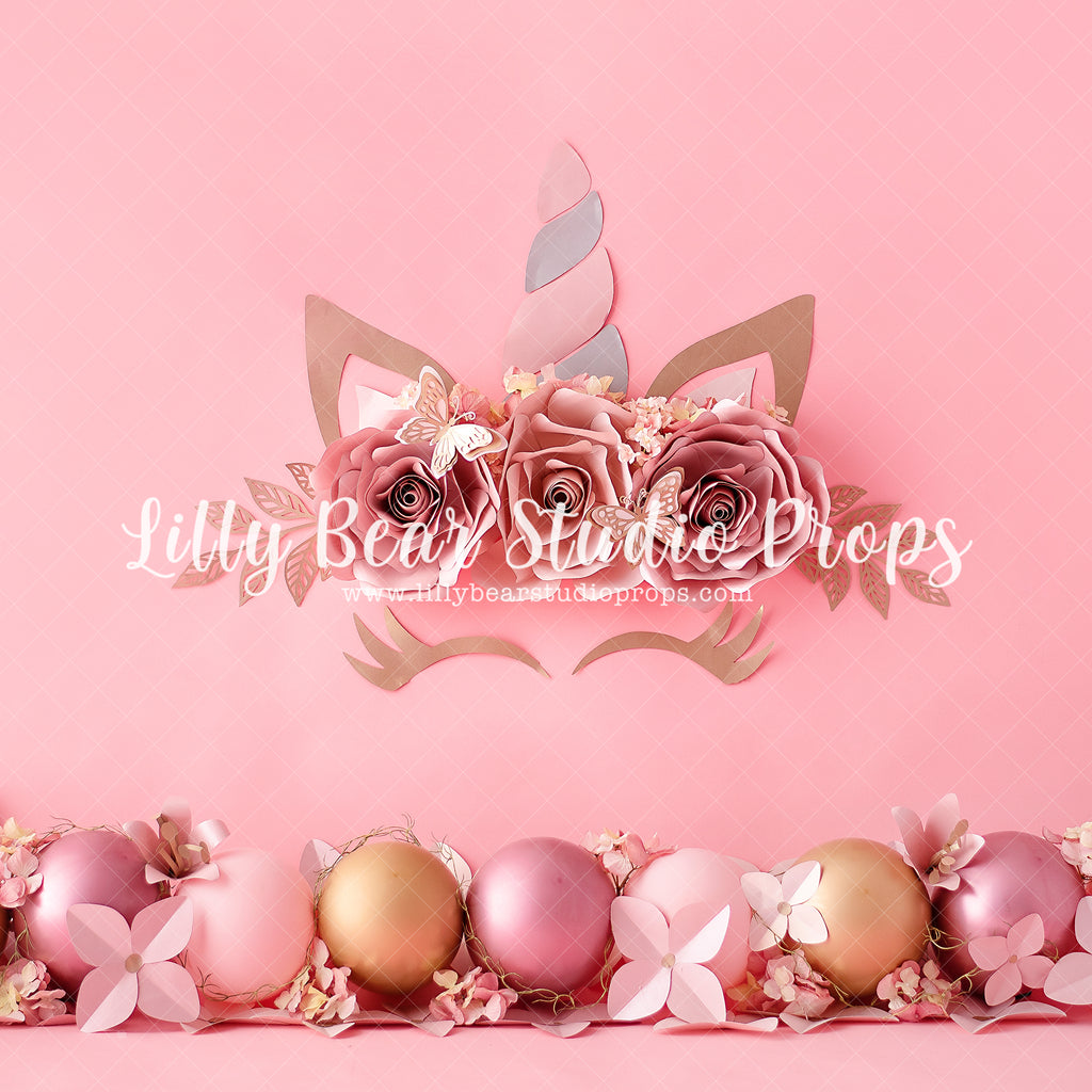 Pretty Pink Unicorn - Lilly Bear Studio Props, balloon wall, confetti balloons, gold balloons, gold confetti, pink balloons, pink unicorn, purple balloons, teal balloons, unicorn, unicorn land, unicorn party, white balloons