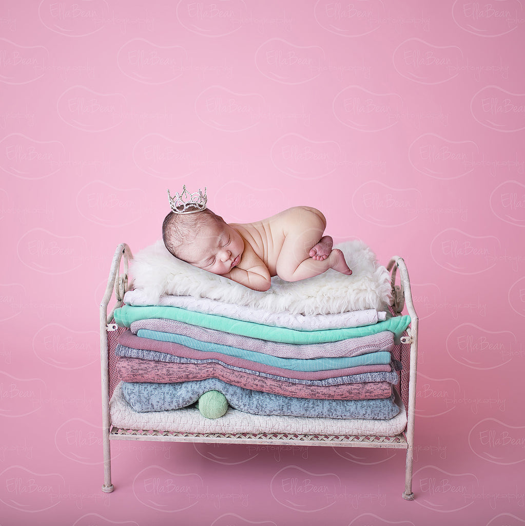 Princess and the Pea Digital Backdrop - Lilly Bear Studio Props, digital, fairy tale, girl, newborn digital backdrop, pink, princess