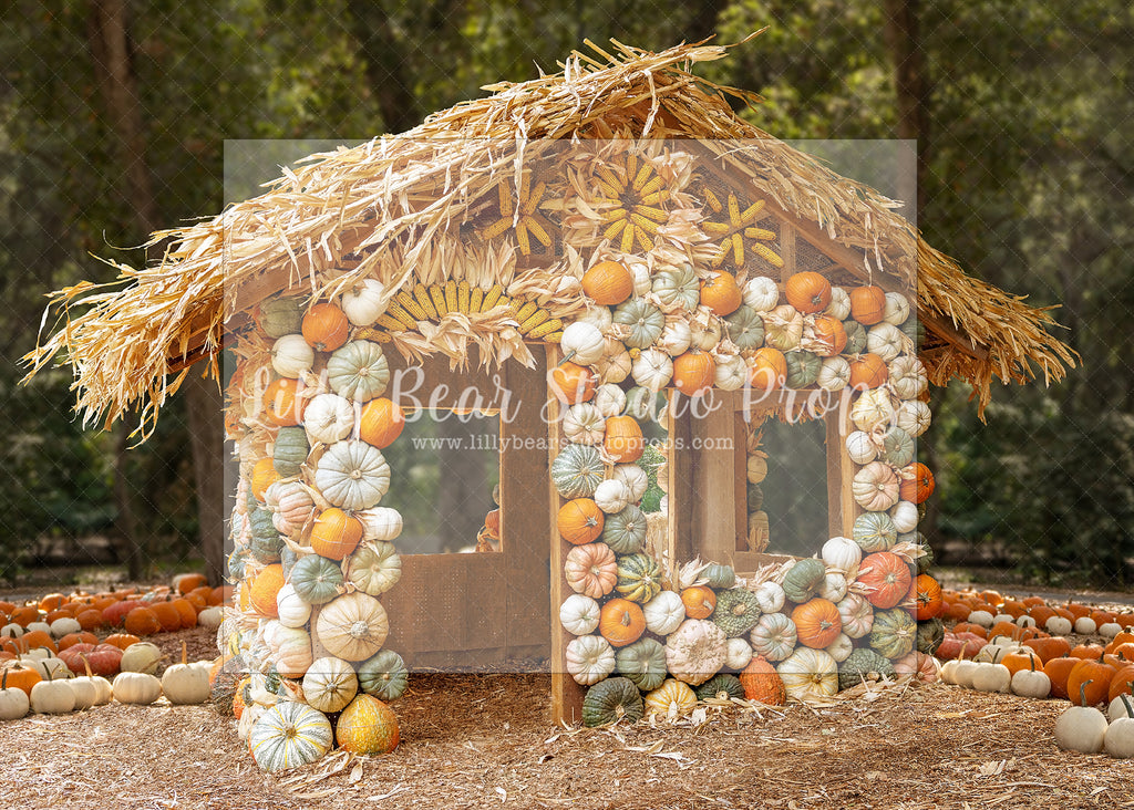 Pumpkin Corn House - Lilly Bear Studio Props, christmas, Decorated, fall, fall colors, fall colours, fall forest, fall leaves, fall mini, fall pumpkins, fall season, falling leaves, farm pickup, Giving, halloween, Peaceful, pickup, pickup truck, pumpkin field, spooky halloween