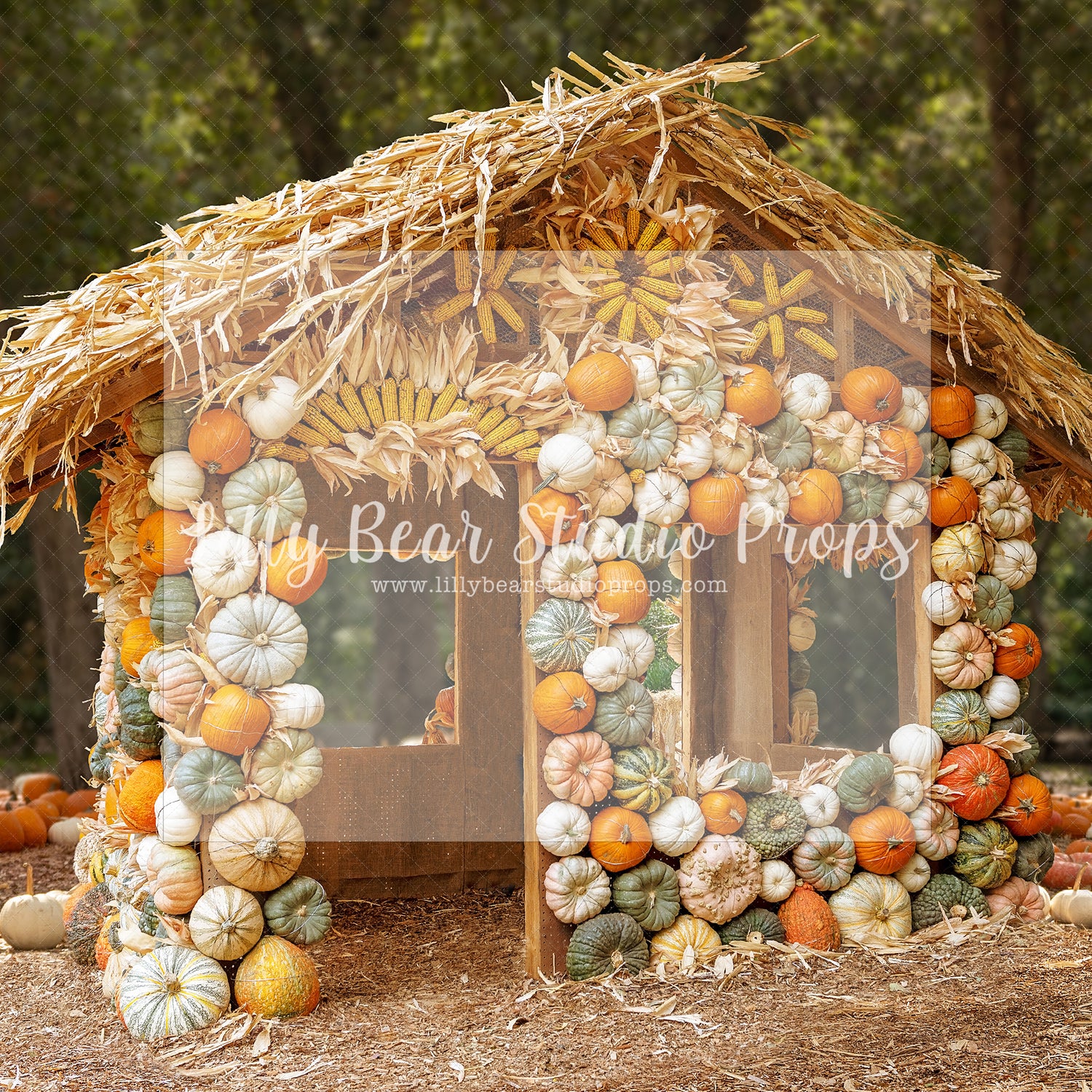 Pumpkin Corn House - Lilly Bear Studio Props, christmas, Decorated, fall, fall colors, fall colours, fall forest, fall leaves, fall mini, fall pumpkins, fall season, falling leaves, farm pickup, Giving, halloween, Peaceful, pickup, pickup truck, pumpkin field, spooky halloween