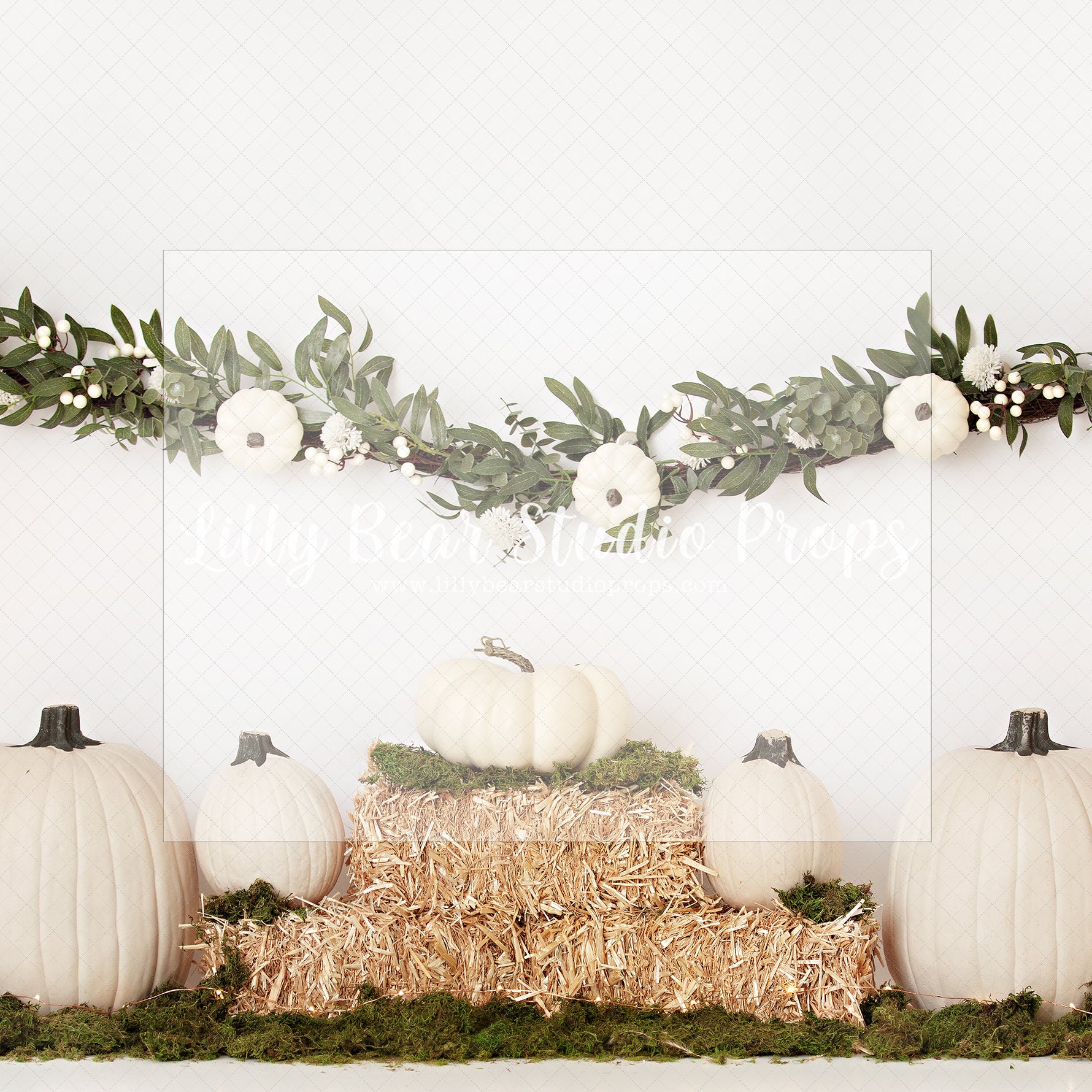 Pumpkin Hay Day - Lilly Bear Studio Props, FABRICS, hay, little pumpkin, my little pumpkin, one, our little pumpkin, white pumpkin, white pumpkins