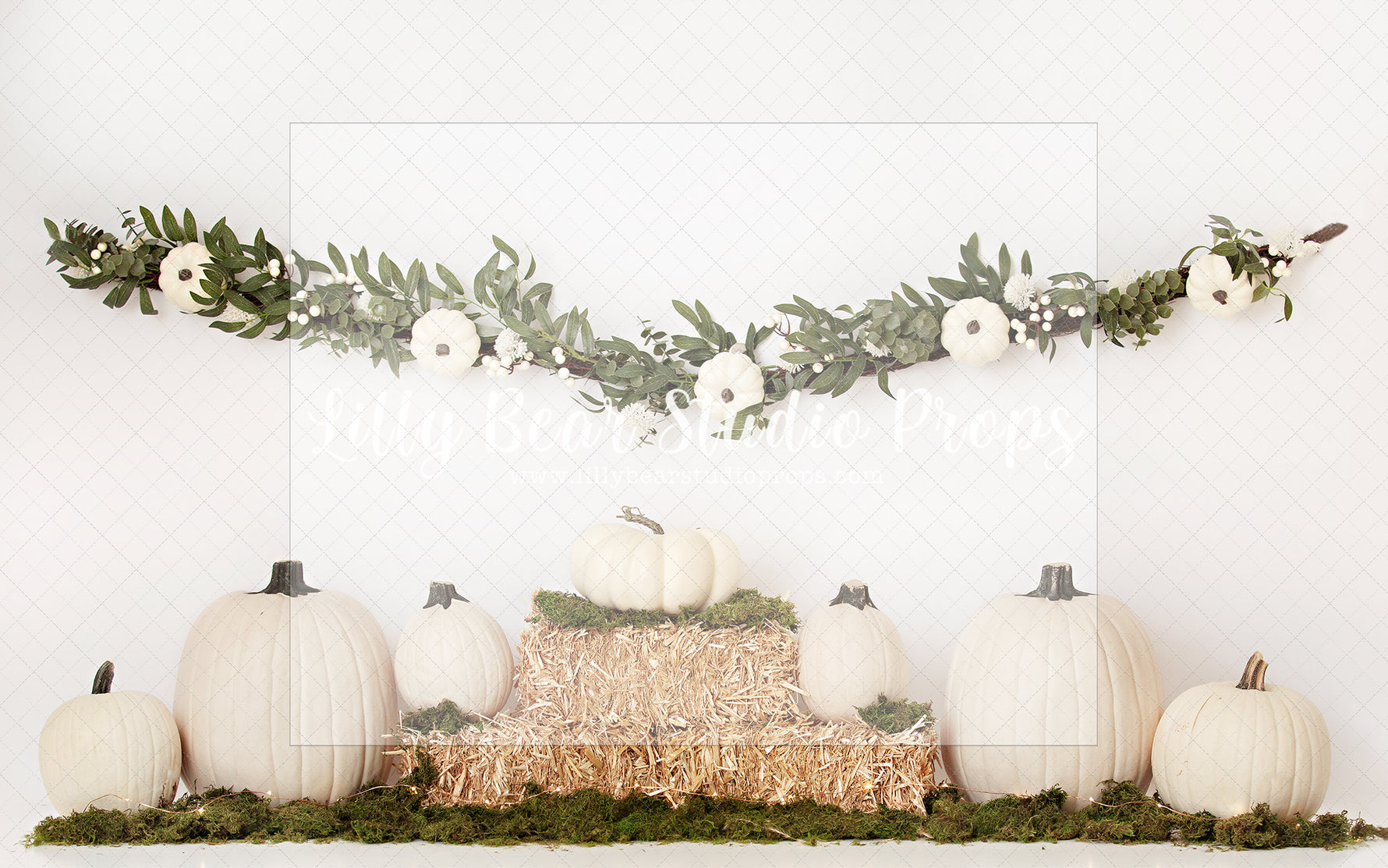 Pumpkin Hay Day - Lilly Bear Studio Props, FABRICS, hay, little pumpkin, my little pumpkin, one, our little pumpkin, white pumpkin, white pumpkins