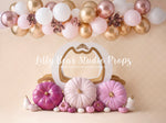 Pumpkins balloon garland - Lilly Bear Studio Props, balloon flowers, balloon wall, balloons and flowers, blooming flowers, cake smash, cinderella, cinderella carriage, floral pink, flower garden, flowers, fuchsia, gold balloons, pastel, pink and gold balloons, pink and white, pink and white balloons, pink balloons, pink floral, pink flower, pink flowers, pink white and gold, princess carriage, pumpkin carriage, shades of purple, spring flowers, white balloons
