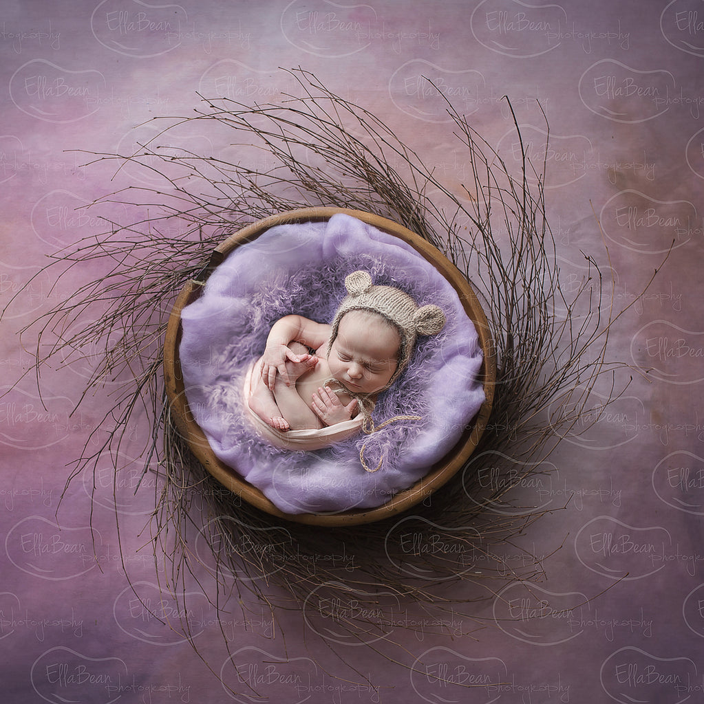 Purple Halo Digital Backdrop - Lilly Bear Studio Props, bowl, digital, girl, nest, newborn digital backdrop, princess, purple, purple texture, round