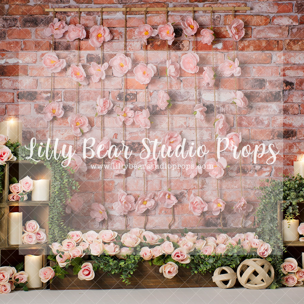 Raining Roses - Lilly Bear Studio Props, barn doors, FABRICS, flower barn doors, flower garden, purple flowers, spring, spring garden