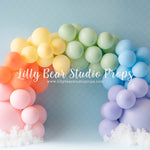 Rainbow Balloon Blue - Lilly Bear Studio Props, balloon rainbow, blue rainbow, colours of the rainbow, pastel, pastel balloon garland, pastel balloon wall, pastel balloons, pastel blue, pastel green, pastel orange, pastel pink, pastel purple, pastel rainbow, pastel wall, pastel yellow