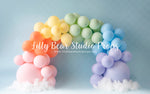 Rainbow Balloon Blue - Lilly Bear Studio Props, balloon rainbow, blue rainbow, colours of the rainbow, pastel, pastel balloon garland, pastel balloon wall, pastel balloons, pastel blue, pastel green, pastel orange, pastel pink, pastel purple, pastel rainbow, pastel wall, pastel yellow