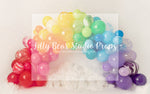 Rainbow Balloon Stack - Lilly Bear Studio Props, balloon rainbow, blue balloons, blue rainbow, boho rainbow, clouds, green balloons, marble balloons, marble rainbow, orange balloons, pink balloons, purple baloons, rainbow balloons, red balloons, yellow balloons