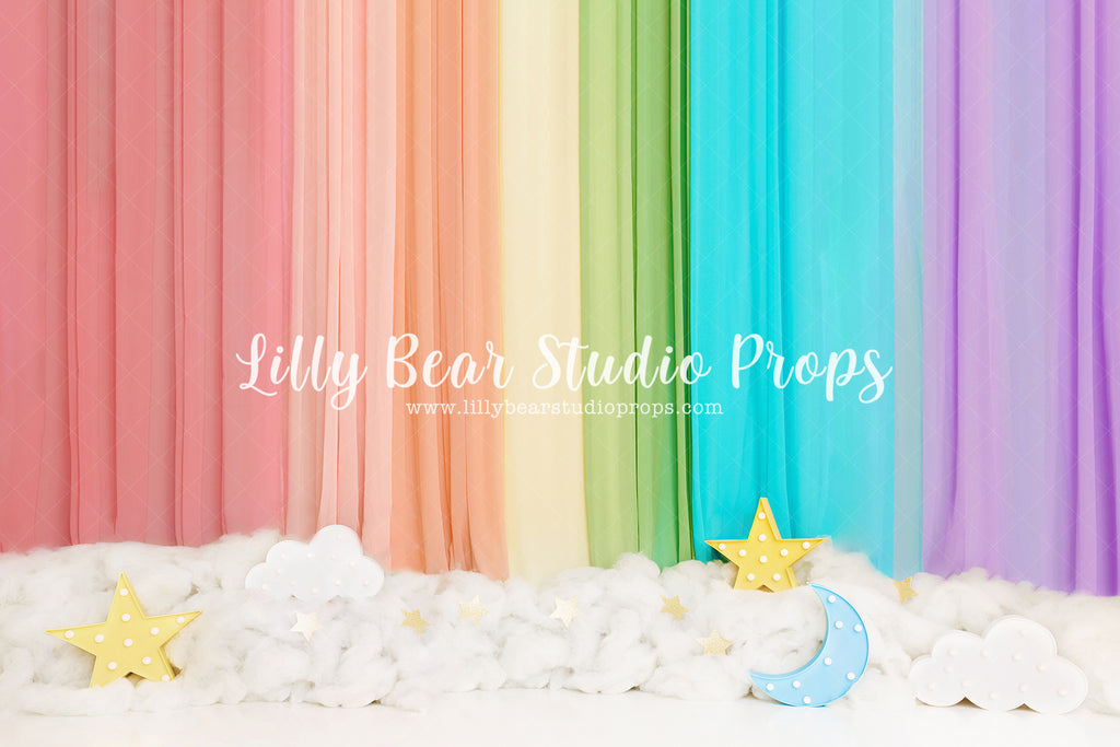 Rainbow Curtain Clouds by Meagan Paige Photography sold by Lilly Bear Studio Props, birthday - colours of the rainbow