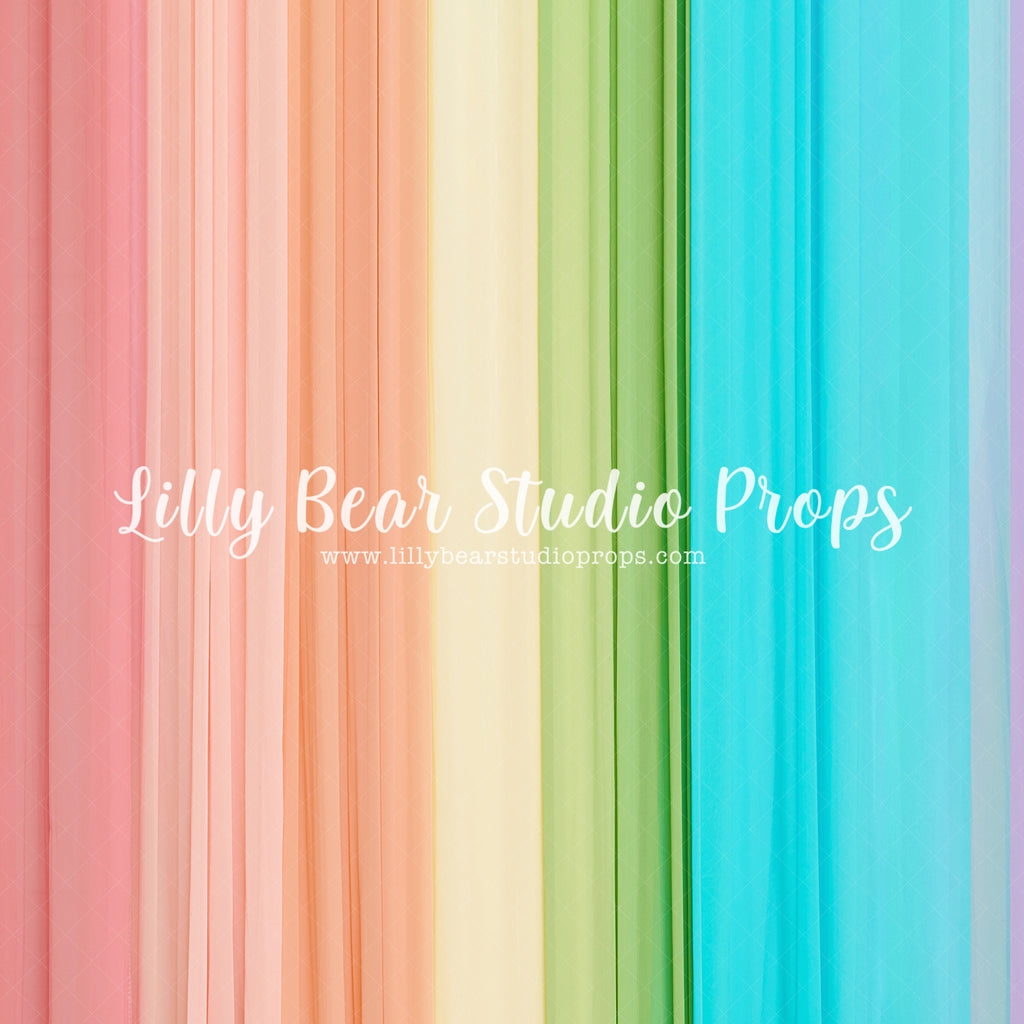 Rainbow Curtain by Meagan Paige Photography sold by Lilly Bear Studio Props, balloon arch - balloon garland - balloon r