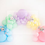 Rainbow Garland with Silver Stars - Lilly Bear Studio Props, balloon rainbow, cake smash, colours of the rainbow, floral balloon wall, floral balloons, gold stars, over the rainbow, pastel, pastel balloon wall, pastel balloons, pastel blue, pastel green, pastel orange, pastel pink, pastel purple, pastel rainbow, pastel wall, pastel yellow, rainbow, rainbow balloon, rainbow balloons, rainbow garland, silver stars, spring floral balloons, stars, stars clouds