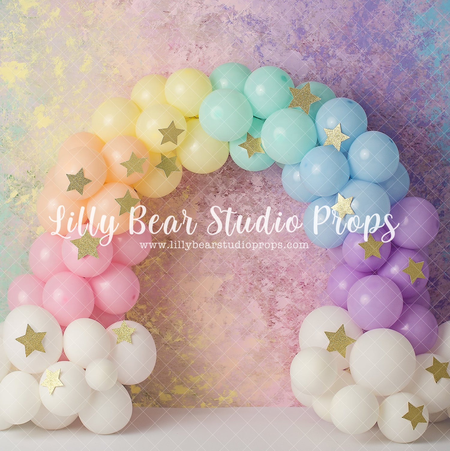 Rainbow Star - Lilly Bear Studio Props, balloon, balloon arch, balloon garland, balloon rainbow, balloons, colourful rainbow, colours of the rainbow, gold stars, hand painted, painted rainbow, pastel rainbow, rainbow balloon, rainbow balloons, rainbow watercolour, rainbows and stars, stars, watercolour