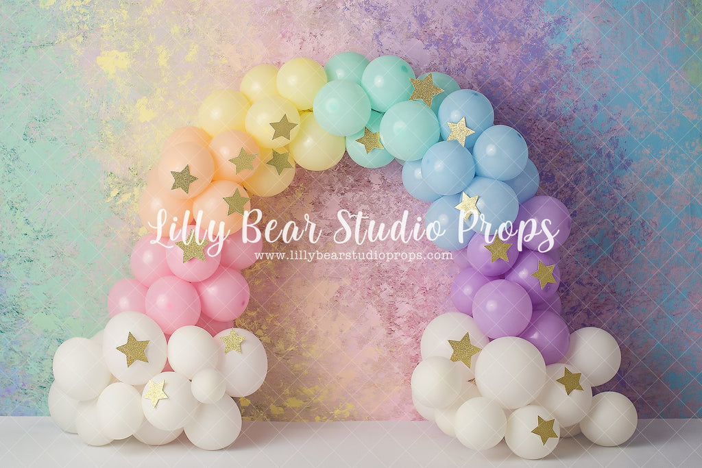 Rainbow Star - Lilly Bear Studio Props, balloon, balloon arch, balloon garland, balloon rainbow, balloons, colourful rainbow, colours of the rainbow, gold stars, hand painted, painted rainbow, pastel rainbow, rainbow balloon, rainbow balloons, rainbow watercolour, rainbows and stars, stars, watercolour