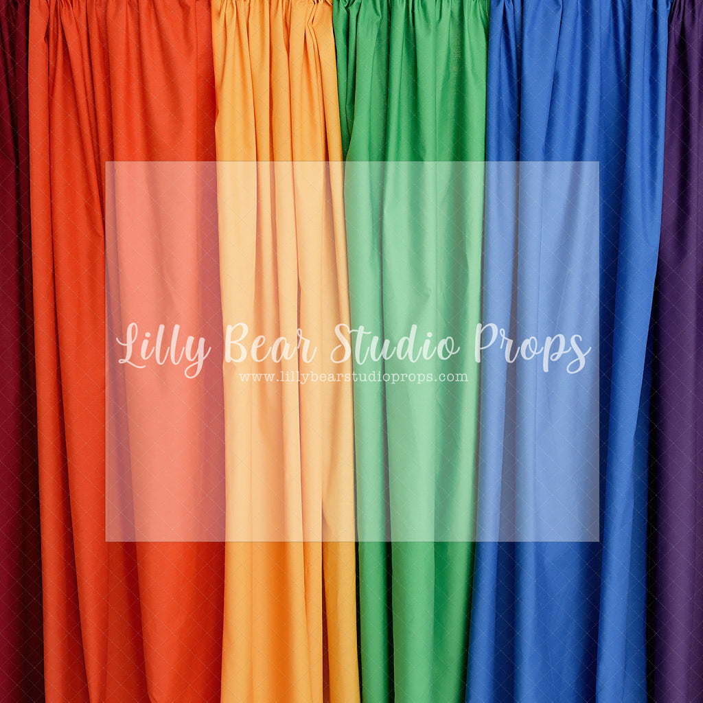 Rainbow Curtains by Santana Nicole Photography - Lilly Bear Studio Props, colourful rainbow, colours of the rainbow, FABRICS, over the rainbow, painted rainbow, rainbow, rainbow curtain, rainbow wall, rainbows, somewhere over the rainbow, spring rainbow