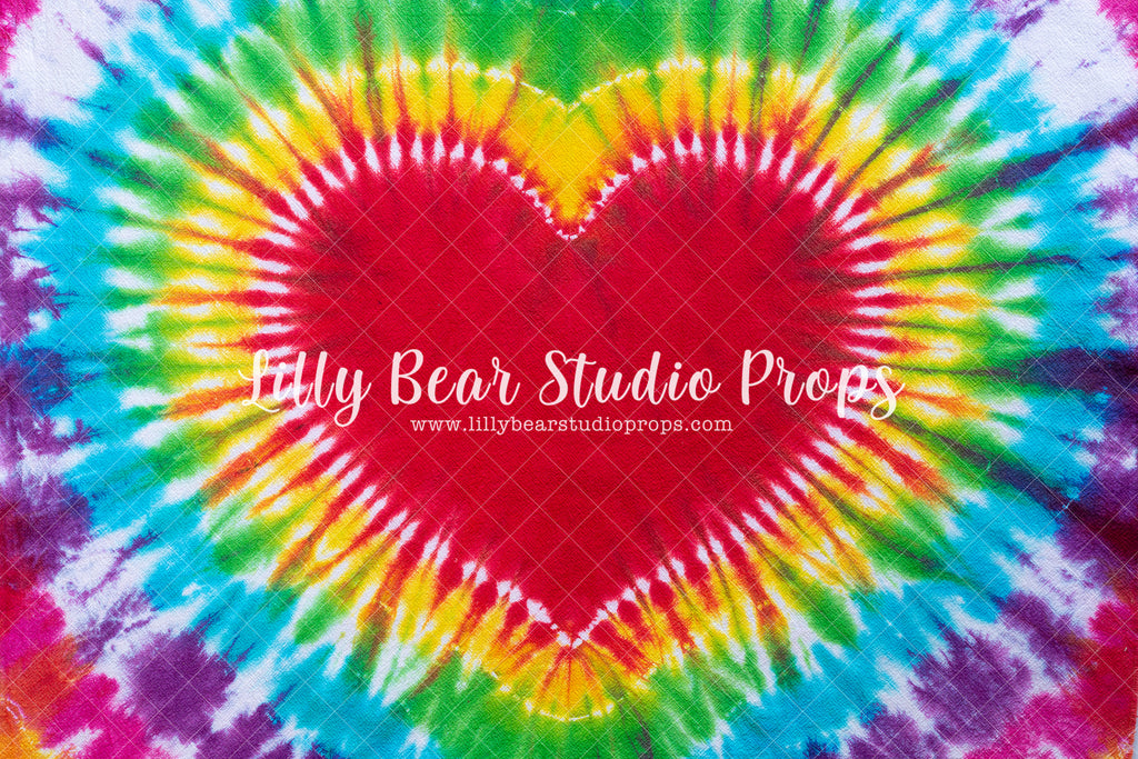 Rainbow of Love - Lilly Bear Studio Props, 60', abstract floral, artistic floral, blue, blue floral, colorful, colorful floral, colourful rainbow, colours of the rainbow, cool, dude, fabric, floral, girls, green, green and blue, heart, hip, hippie, painted rainbow, pink, poly, rainbow, tie dye, vinyl, Wrinkle Free Fabric