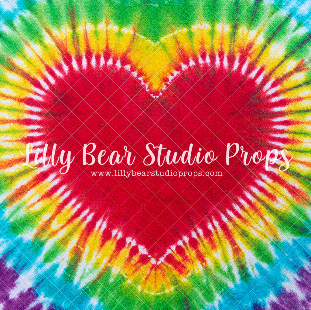 Rainbow of Love - Lilly Bear Studio Props, 60', abstract floral, artistic floral, blue, blue floral, colorful, colorful floral, colourful rainbow, colours of the rainbow, cool, dude, fabric, floral, girls, green, green and blue, heart, hip, hippie, painted rainbow, pink, poly, rainbow, tie dye, vinyl, Wrinkle Free Fabric