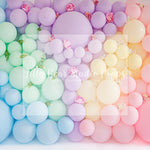 Rainbow Wall - Lilly Bear Studio Props, cake smash, floral balloon wall, floral balloons, pastel, pastel balloon wall, pastel balloons, pastel blue, pastel green, pastel orange, pastel pink, pastel purple, pastel rainbow, pastel wall, pastel yellow, spring floral balloons