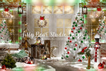 Red Green Christmas Porch - Lilly Bear Studio Props, animals, autumn forest, dark forest, enchanted forest, Fabric, FABRICS, fall forest, forest, forest animals, forest entry, forest floor, forest friends, forest painting, fox, green forest, into the wild, lanterns, little wild one, misty forest, moon, moonlight, moonlight forest, night forest, nighttime, owl, pine forest, pine tree, pine tree forest, pine trees, raccoon, where the wild things are, wild, wild animal, wild one, wild things, woodland forest