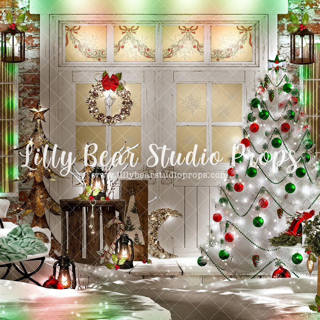 Red Green Christmas Porch - Lilly Bear Studio Props, animals, autumn forest, dark forest, enchanted forest, Fabric, FABRICS, fall forest, forest, forest animals, forest entry, forest floor, forest friends, forest painting, fox, green forest, into the wild, lanterns, little wild one, misty forest, moon, moonlight, moonlight forest, night forest, nighttime, owl, pine forest, pine tree, pine tree forest, pine trees, raccoon, where the wild things are, wild, wild animal, wild one, wild things, woodland forest
