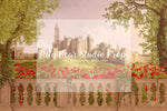Red Rose Castle - Lilly Bear Studio Props, castle, castle balcony, castle gate, center park, Fabric, FABRICS, garden, garden path, garden steps, garden walkway, london, park, pink tulips, spring, steps, Wrinkle Free Fabric
