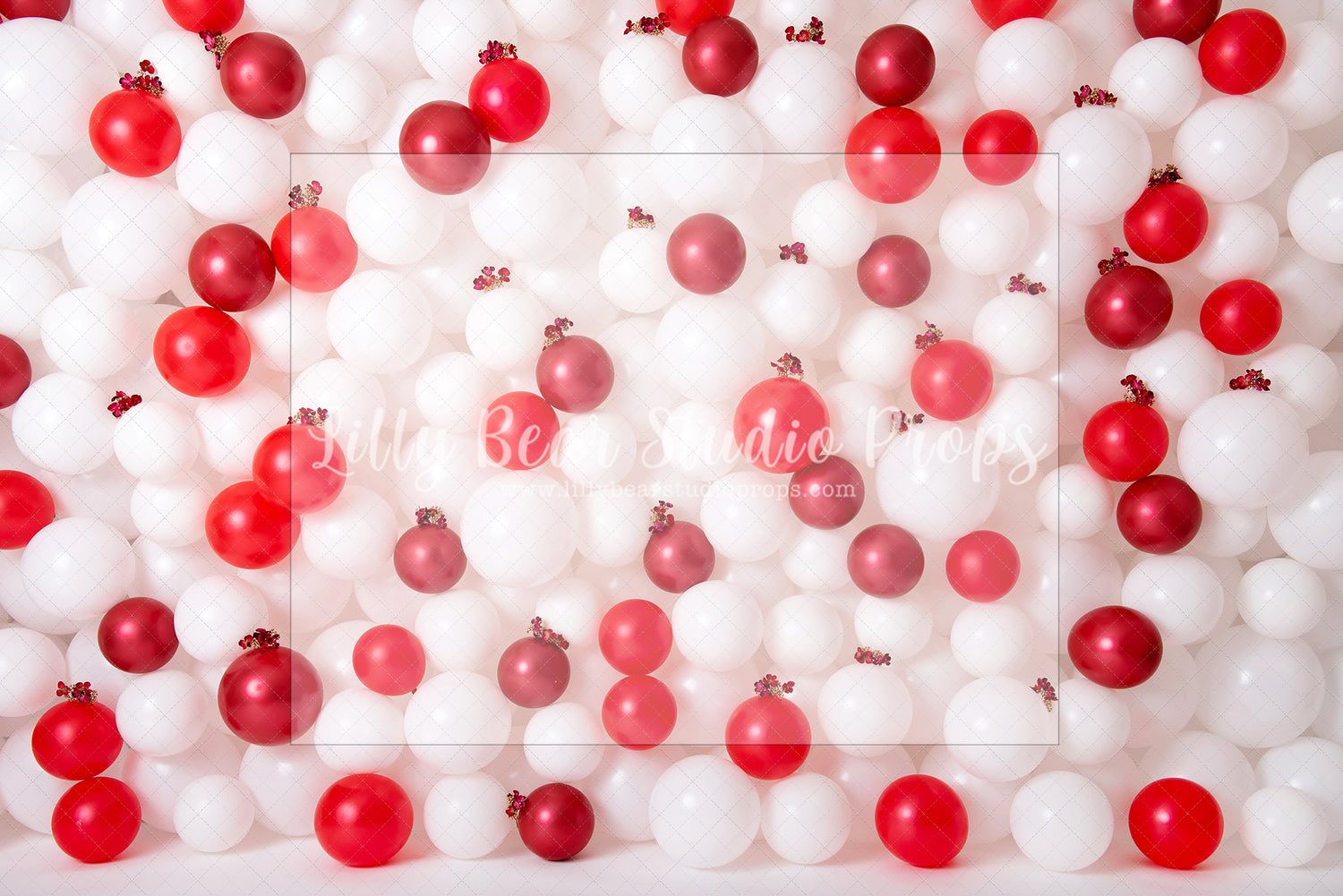 Red and White Floral Balloon Wall