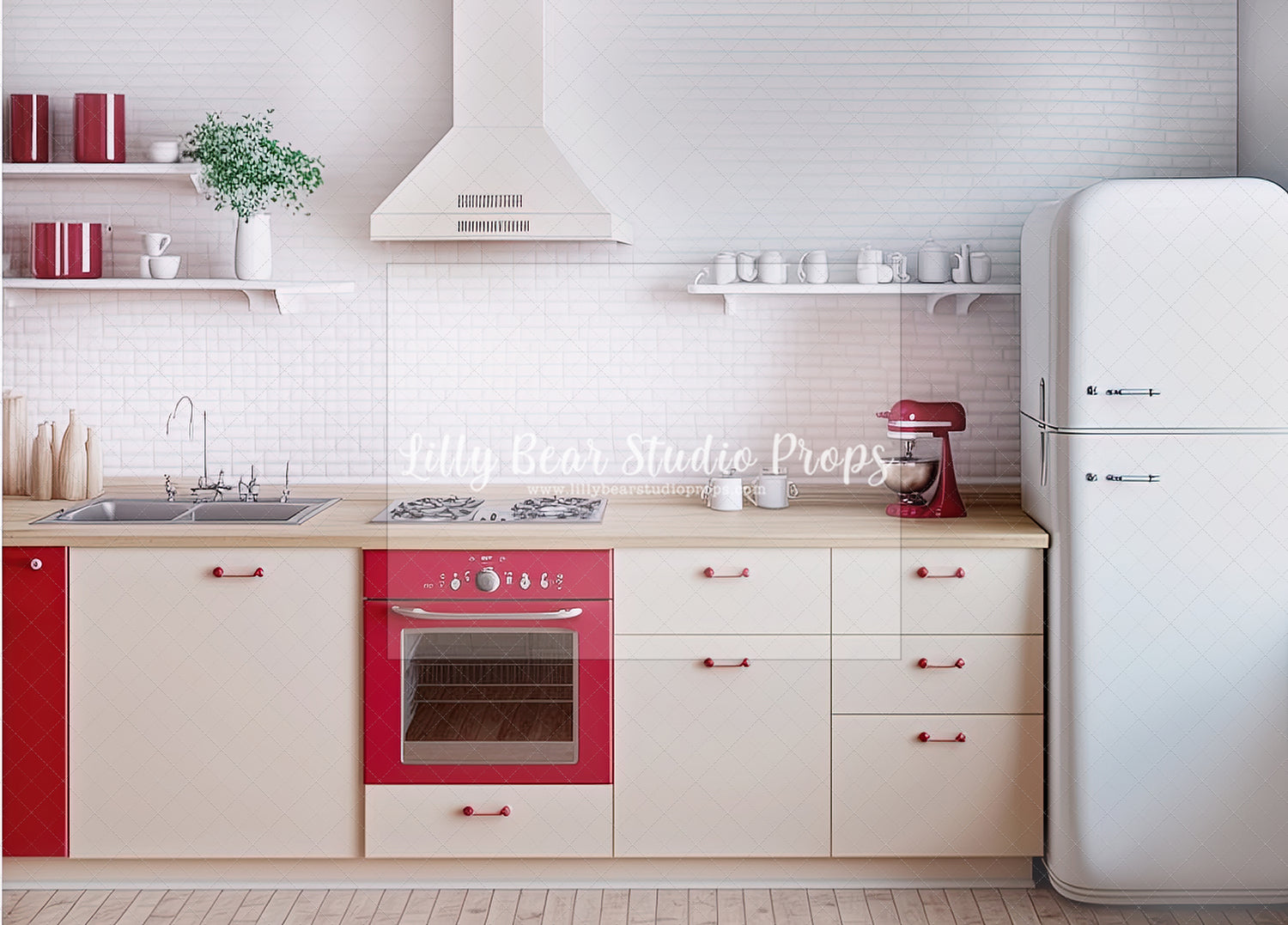 Red and White Kitchen