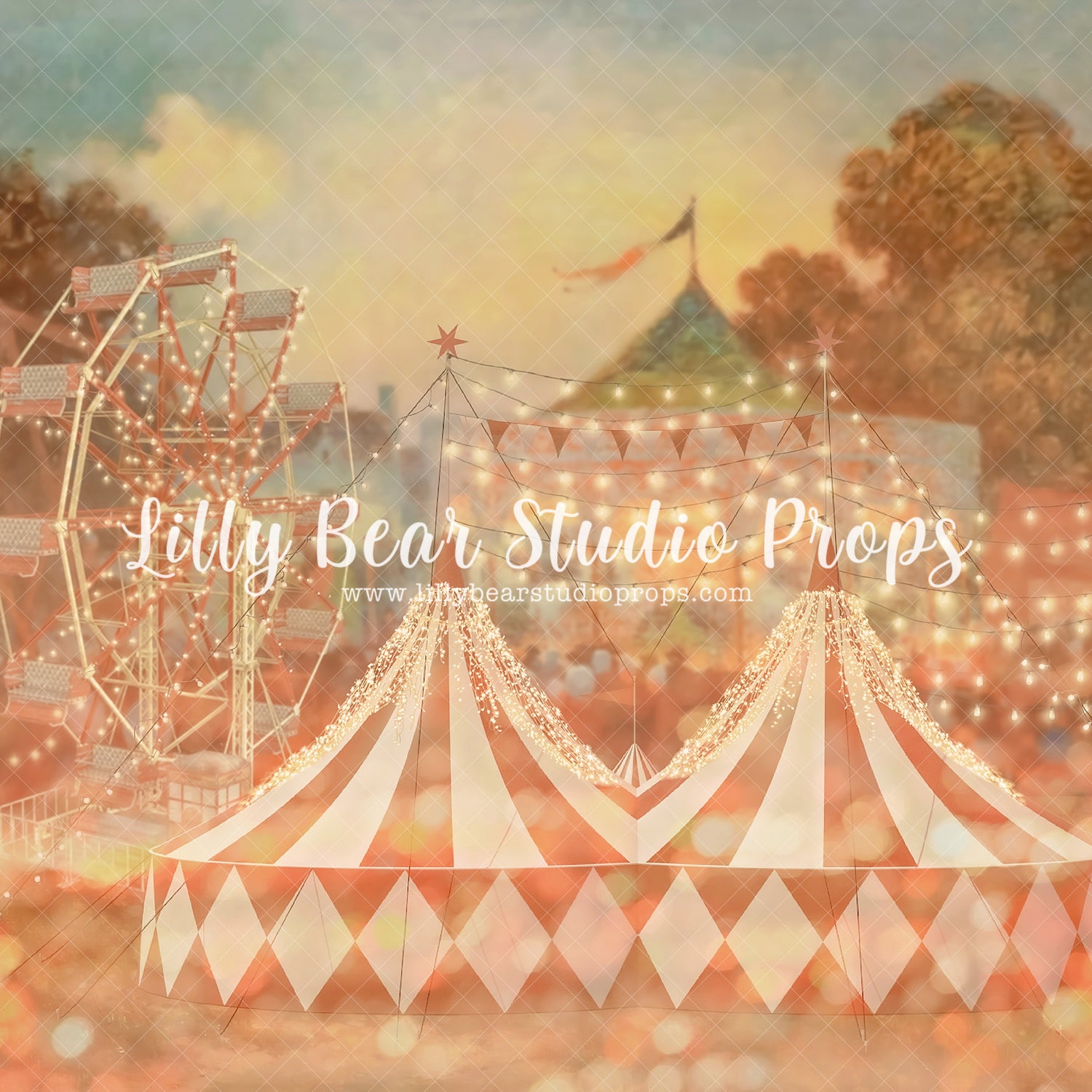 Retro Fun Fair - Lilly Bear Studio Props, circus, circus elephant, circus fair, circus fun, circus horse, circus ride, circus tent, FABRICS, fair, fair ground, fairground, ferris wheel, lets go to the circus, lights, magic circus, rides